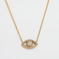Fenny Wholesale 18K Gold Plated No Fade Colorful Turquoise Emerald Clear Black Eye Zirconia Pendant Stainless Steel Necklace
