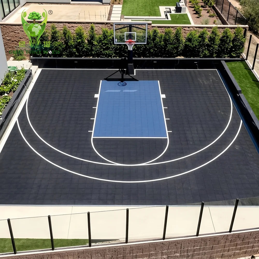 Custom Logo Professional PP Interlocking Basketball Court Flooring Suspended Sports Tiles for Backyard Club & School