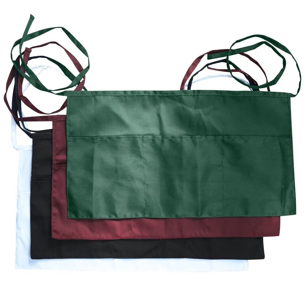 DISHIXIAO OEM Factory Custom Heavy Polyester Cotton Classic Breathable Soft Waist Apron Waterproof Short Half Cleaning Washable
