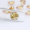 Factory Price Wholesale 6.5MM 1CT 2CT 3CT Round Cut Yellow Moissanite Diamond With GRA Certificate