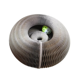 Wholesale Eco Friendly Folding Corrugated Paper Cat Scratcher Board Magic Organ Cat Scratching Board Toy With Bell