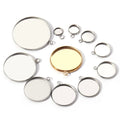 Hot 25mm Inner Diameter Stainless Steel DIY Style Bracelet Pendant Bezel Cabochon Bases 18K Gold Plated Jewelry Components