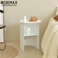 WISEMAX FURNITURE Modern Living Room Sofas End Table Gold Stainless Steel Coffee Table with Storage Small Round Metal Side Table