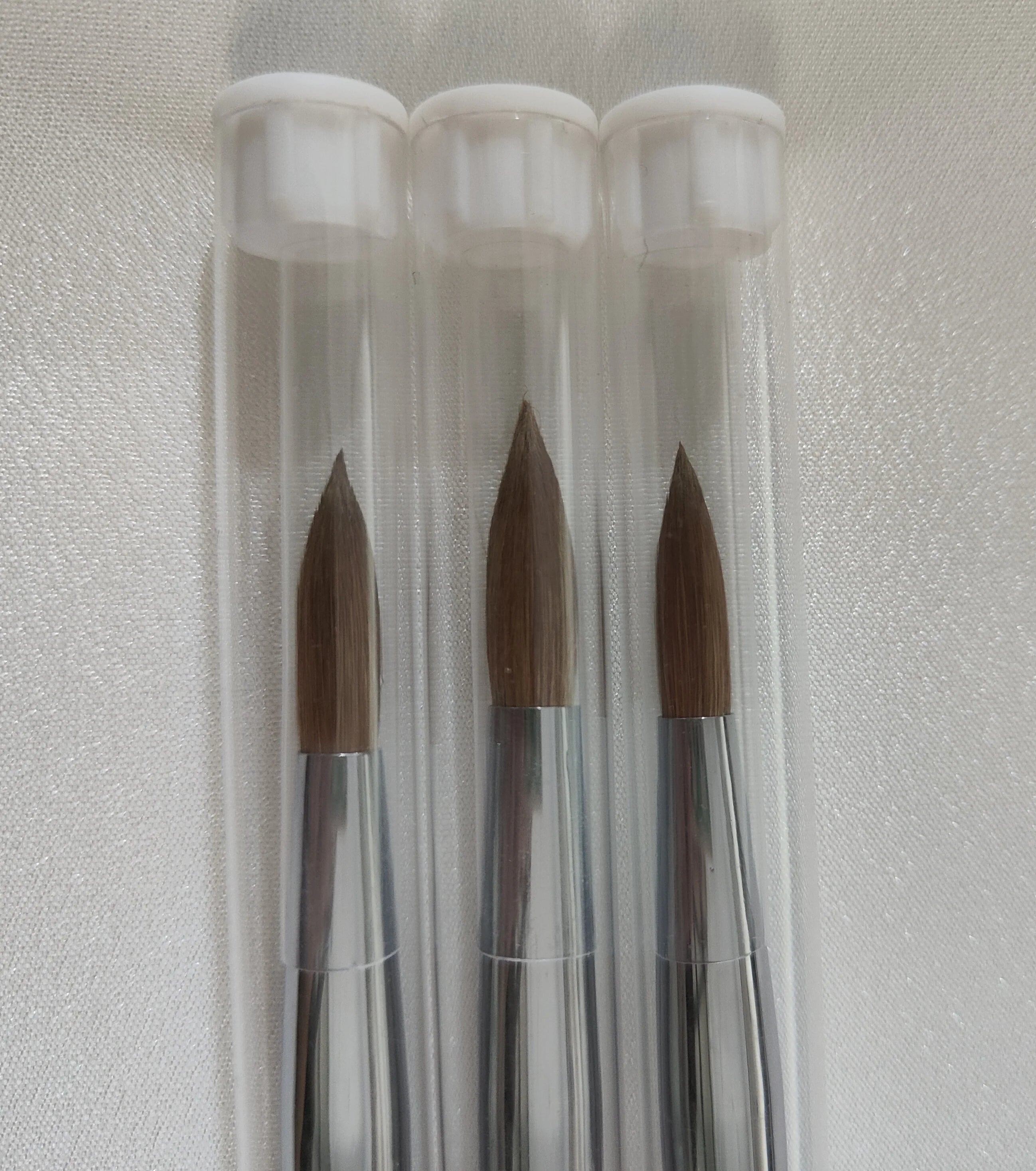 Professional Full Size German Round 100% Pure Kolinsky Hair Wood Handle Pink Acrylic Nail Brush for Nail Salon Tools