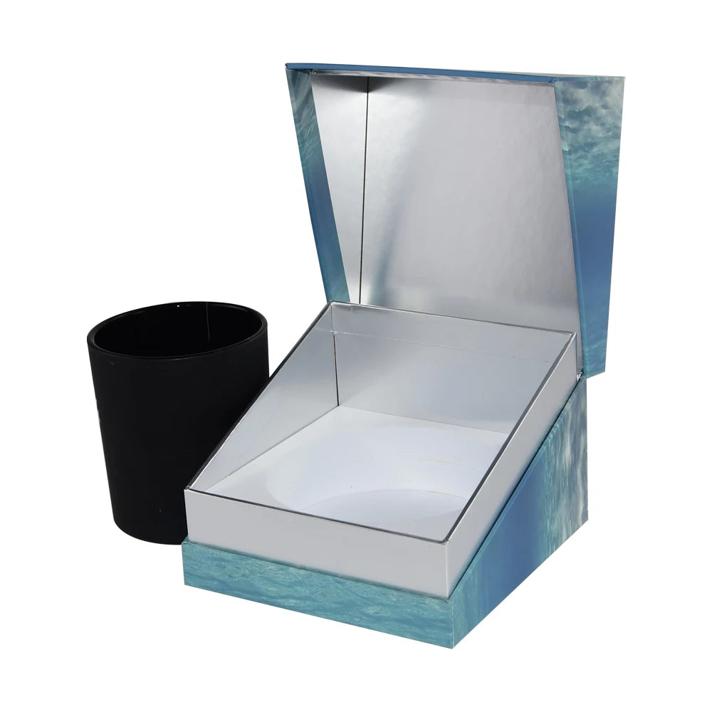 Blue Matte Candle Box Clamshell Wax Melt Packaging Flip Top Box Wholesale