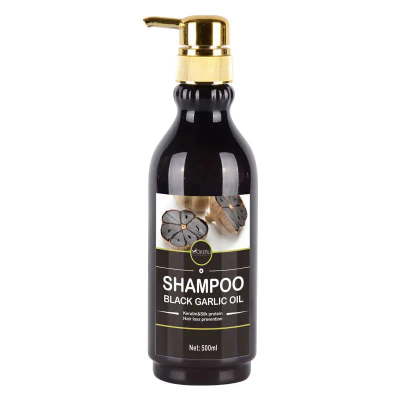 For MOKERU OEM Organic Anti-Hair Loss Hair Shampoo 500ml Volume Nature Black Garlic Extract Removes Dandruff and Relieves Itchin