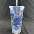 16oz Multi Color Led Double Wall Cup Light up Luminous Drink Cup Unicorn Dinosaur Design Glasses with Lids and Straw for Party