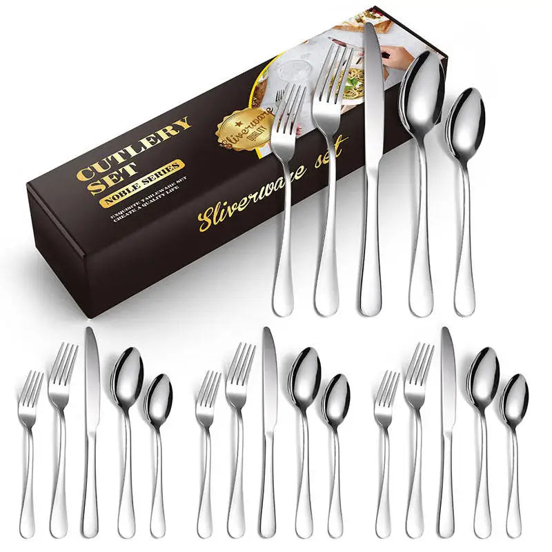 20Pcs Forks and Spoons Silverware Set 40pcs Food Grade Stainless Steel Flatware Cutlery Set for HomeKitchen and Restaurant