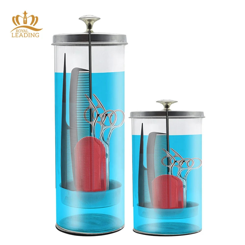 Hot Sale Barber Supplies Barber Products Hair Salon Tools Sanitizing Manicure Glass Bottle Barbicide Disinfecting Jar