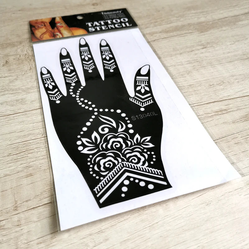 OEM Factory Wholesale Reusable Hand Henna Stencils Waterproof Classic Indian Art  Man Woman Beauty Temporary Tattoo Sticker