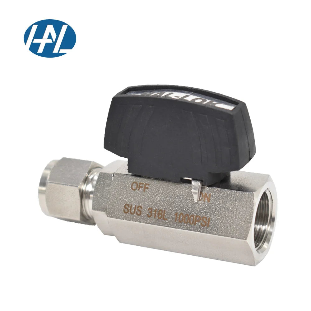 HAL-LOK 304 316L Stainless Steel Hexagonal Ball Valve Manual Power Double Ferrule Straight Female 1/4 1/2 3/8 NPT Gas OEM 3000
