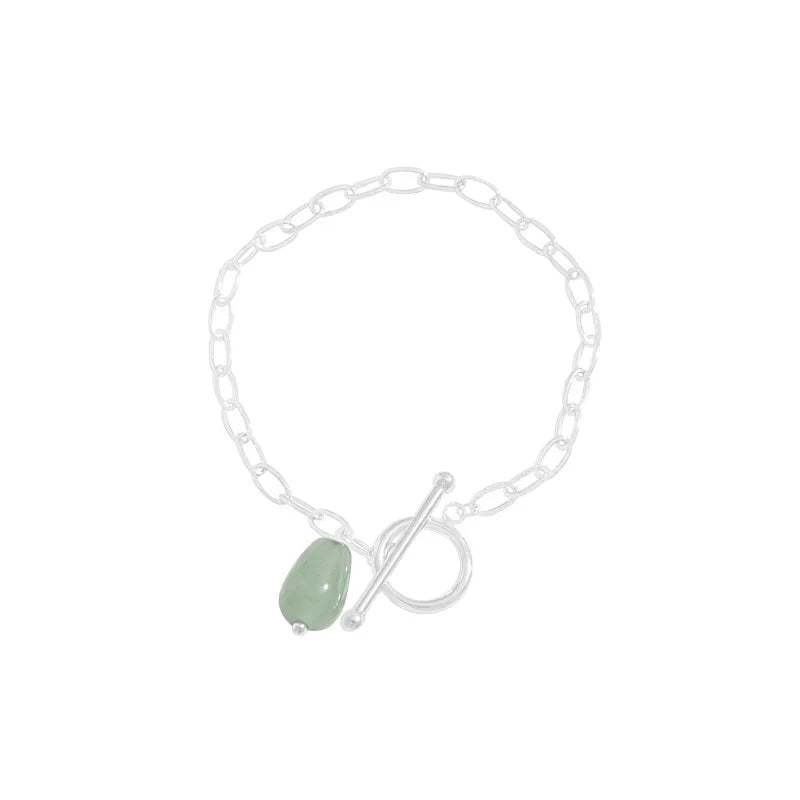 Rainbowking 925 Sterling Silver Ot Buckle Thin Chain Jade Bracelet Link Jewelry Bracelets Femme En Agent Bijoux Tendance