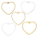 5 Color Hollow Heart Shaped Charm for Necklace Earring Keyring Pendant  DIY Handmade Jewelry Accessories 46*50mm A130