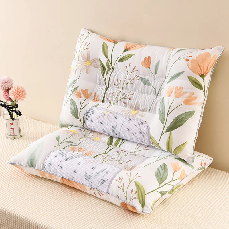 Pillows Help Sleep With Floral Patterns Domestic Home Health Neck Pillow Portable to Help Good Sleep Quality Gift for Parents