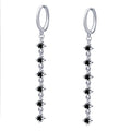 Hoop Dangle Cubic Zirconia Black Chain Girls Wholesale Designer Inspired Zircon 925 Silver Tassel Earring for Women