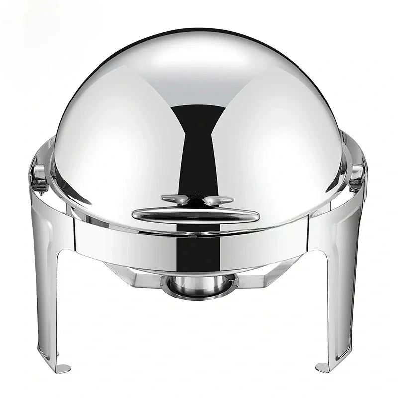 Buffet Sever Food Warmer Heating Chafer Set Stainless Steel Round Chafing Dishes with Clear Lids