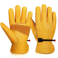 For Recycled Cowhide Leather Work Gloves for Men Women-Heavy Duty Mechanic Driving Use CE Certified Breathable Safety Gloves