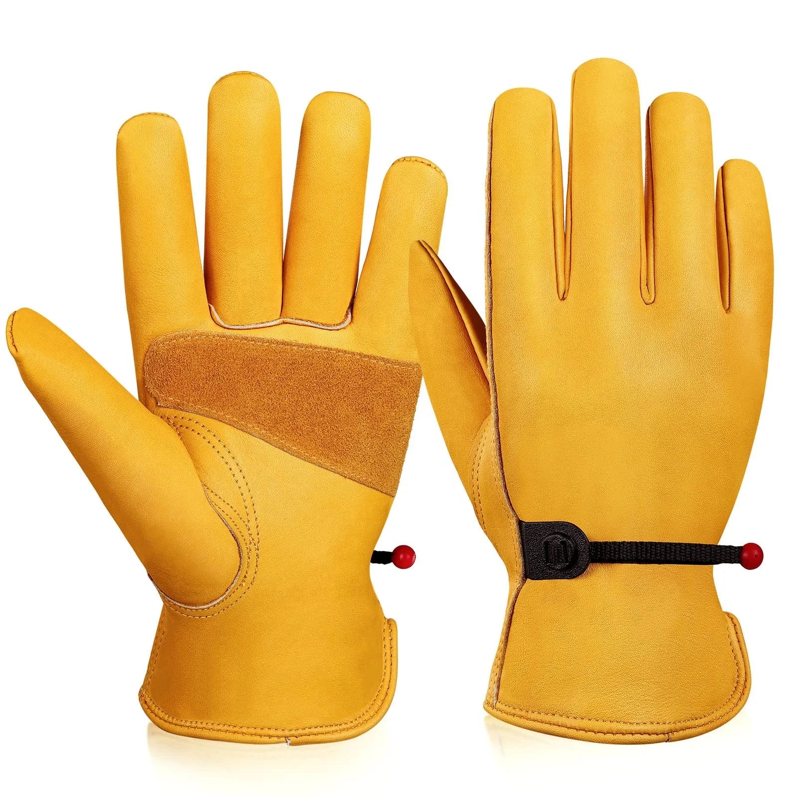 For Recycled Cowhide Leather Work Gloves for Men Women-Heavy Duty Mechanic Driving Use CE Certified Breathable Safety Gloves
