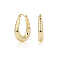 Fashion Jewelry Large Earrings 925 Sterling Silver Punk Chic Big Earrings U Shape Plain Gold Plated Hoop Earrings for Women