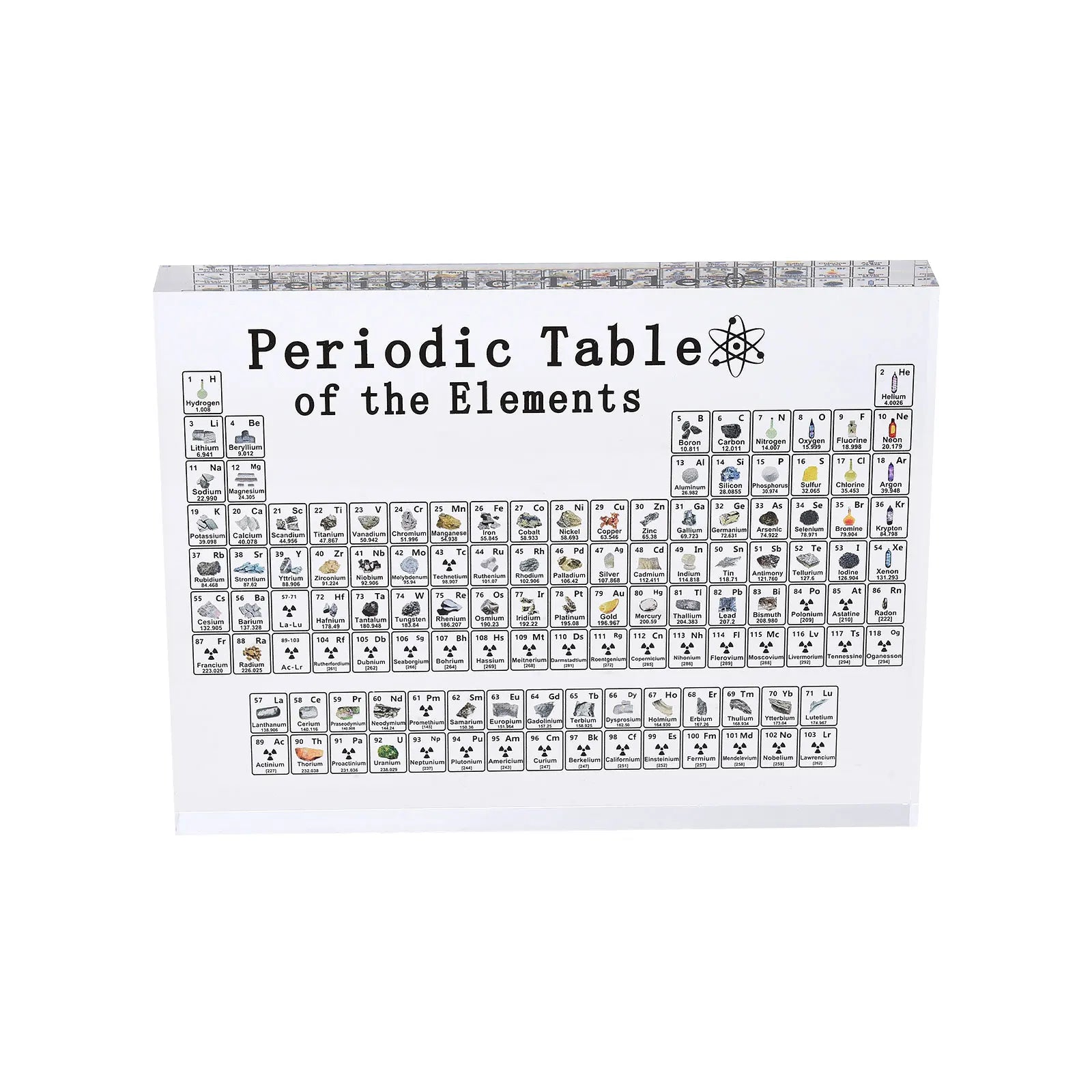 Large Clear Periodic Table with Real Elements Inside Acrylic Periodic Table for Students Teacher Gifts