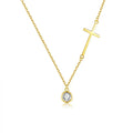 Lady Water-wave Chain 14K Gold Plated Fashion Jewelry Trending Designer Cross Necklace Zircon Pendant Charm Wedding Occasions