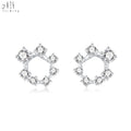 Hot Selling Fine Jewelry Wholesale 18K Solid White Gold Earrings Real Natural Diamond Stud Earrings For Women Birthday Gift