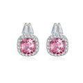 Fine Jewelry 925 Sterling Silver Pink Gemstone Morganite Stud Earrings for Women