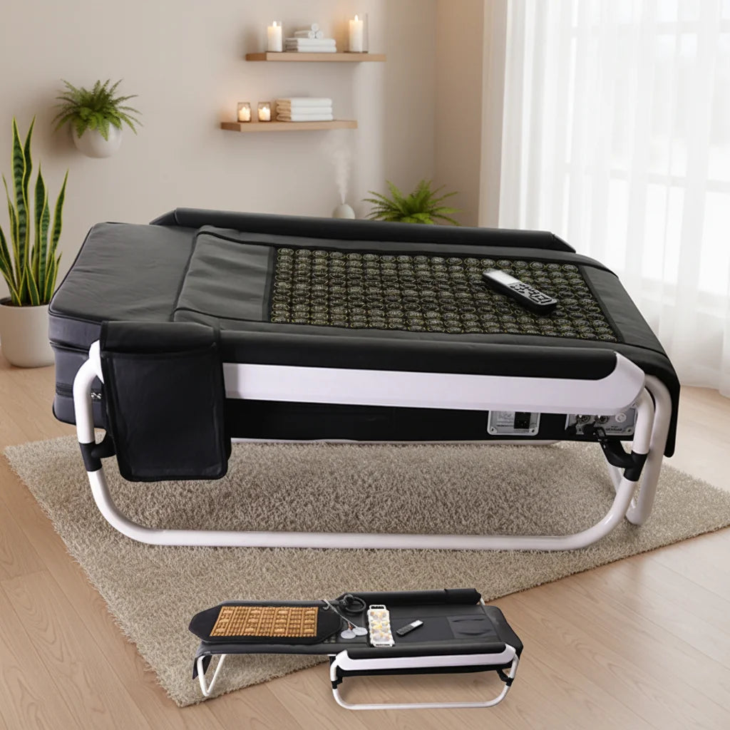 Korea Best Price Master V4 Muscle Relax Stone Jade Roller Automatic Smart Cama De Masaje Inflarojo Thermal Massage Bed