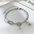 New Design Selling Jewelry Exquisite Chain Pentacle Ball Hip-hop Stainless Steel Charm Fashion Simple Bracelet for Women 1238
