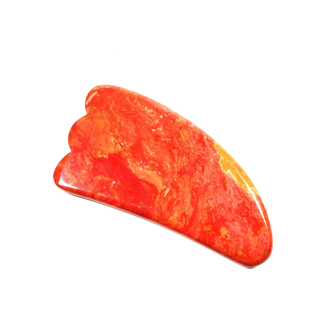 Huiying Wholesale Chinese Natural Polished Mookaite jasper Facial Guasha Board Claw Tools for Boay Massage