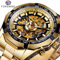 Forsining Men Big Dial Luxury Stainless Steel Waterproof Mens Skeleton Watches Transparent Mechanical Sport Male Wrist Watches
