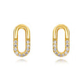 Best Selling Cheap Gold Plated 925 Sterling Silver Non Tarnish Oval Shaped Synthetic Zircon Stud Earrings