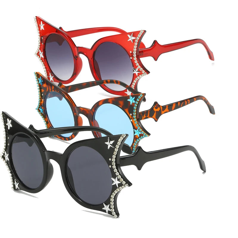 2024 2023 Sunglasses Rhinestones Luxury Designer Diamond Glasses Party Bling Funky Rhinestones Sunglasses