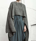 2026 Manufacturer Custom Women's Luxury Alpaca Wool Knitted Poncho Shawl Sweater for Women