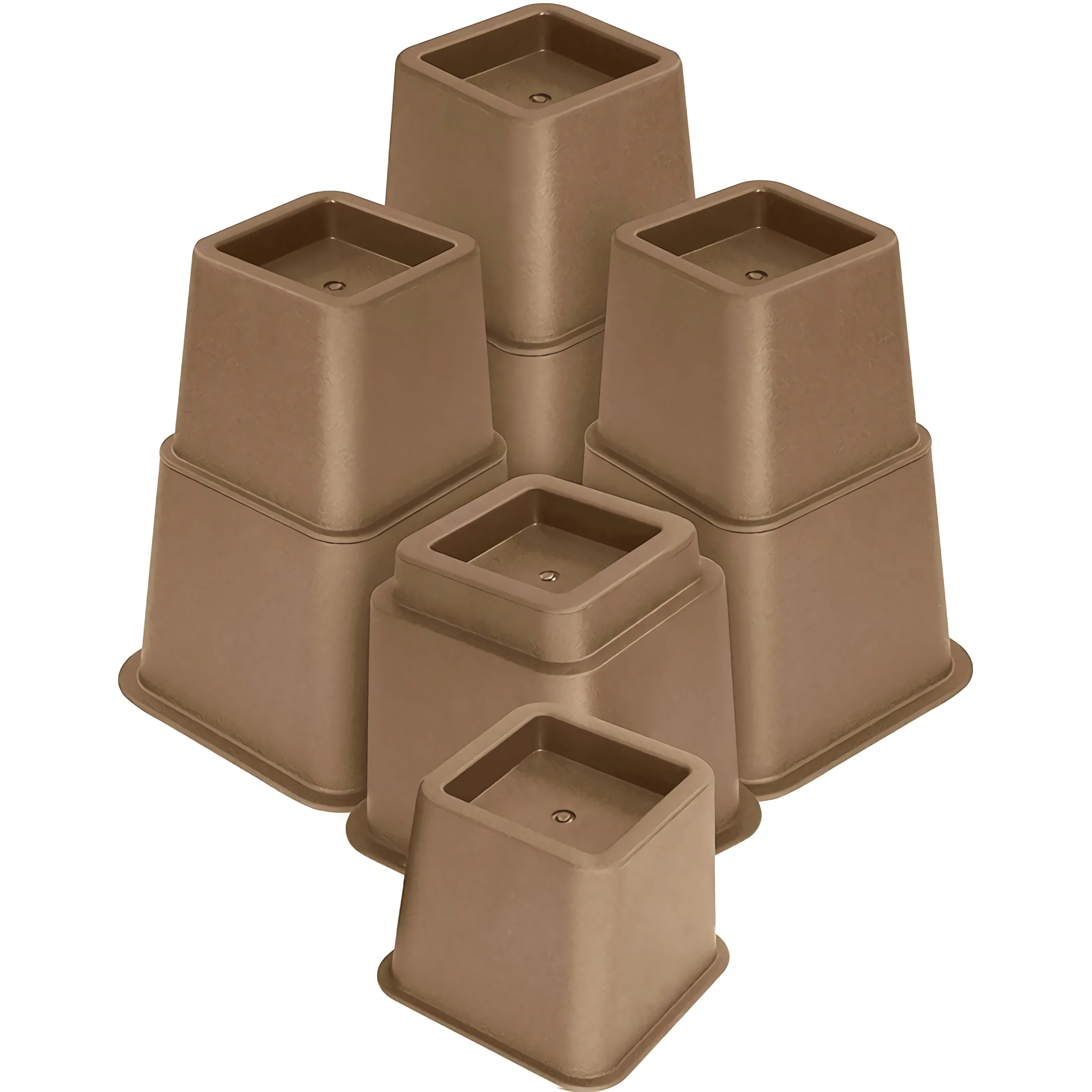 Elevation in Heights Heavy Duty 3 5 8 Inch Plastic Bed Risers Adjustable Furniture Risers Set of 8