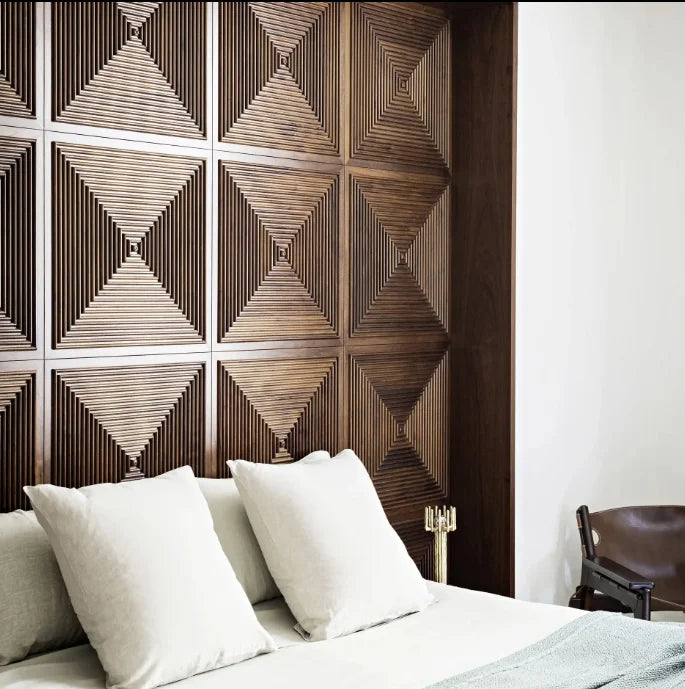 MUMU 3D Home Decoration Fluted Solid Wood Grain Finish Decor Puzzle Wainscot Wall Panels Wall Interior Boards for Bedroom