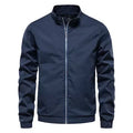 Business Simple Casual Stand Collar Solid Color Zipper Slim Men's Jacket