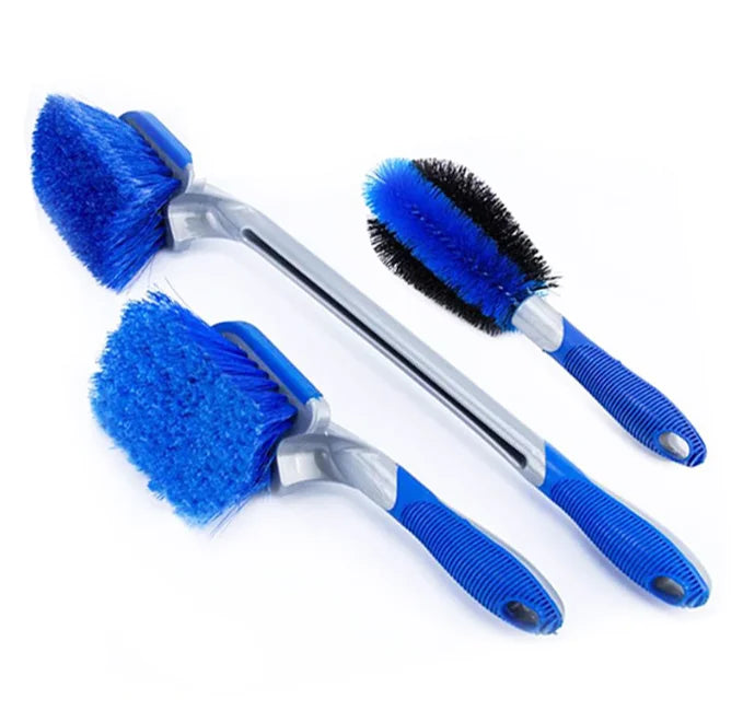 3 PCs Premium PP Car Wheel Tire Trim Hub Detailing Clean Brush Automotive Tire Wash Cleaning Brushes