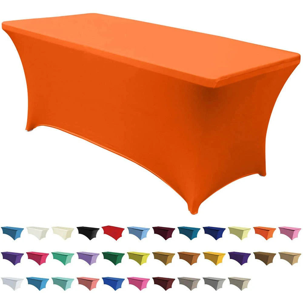 Universal Custom Logo Rectangle Advertising Party Wedding 4FT 6FT 8FT Polyester Spandex Elastic Table Covers