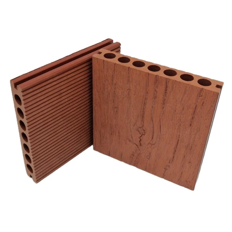 147x27mm Modern Engineered Brushed Anti-Slip Waterproof No Cracking WPC 3D Hollow Decking Outdoor Garden Flooring