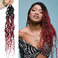 AliLeader African Queen Locs with Soft Curly Ends Dreadlocks Deep Wavy Faux Crochet Locs Synthetic Braids Hair Extension