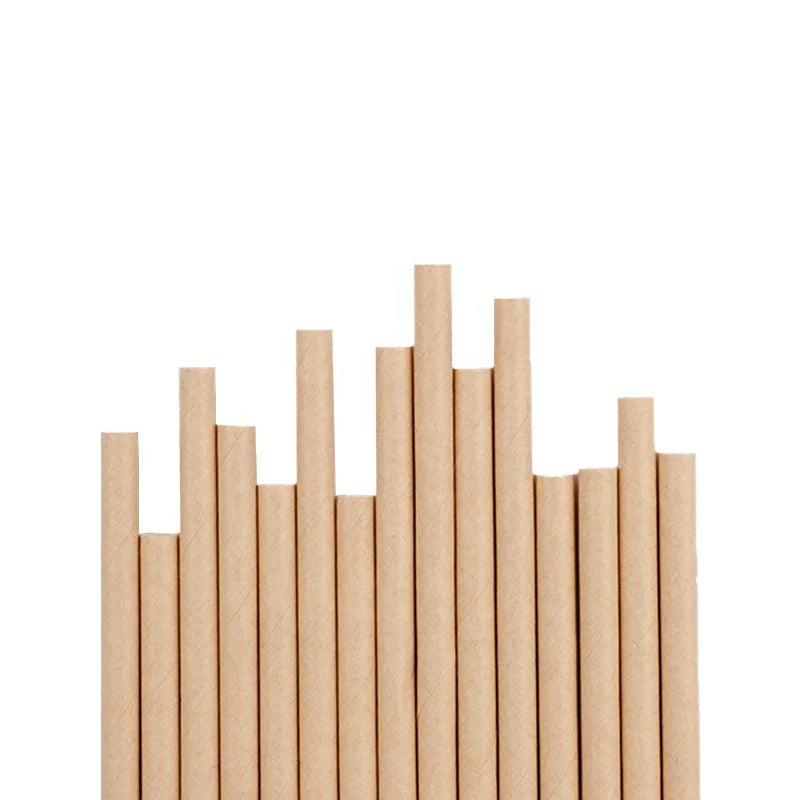 Hot Sales Wood Eco-friendly Disposable Luxury Biodegradable 100% Recycled Paper Drinking Straws Solid Color Customized Party