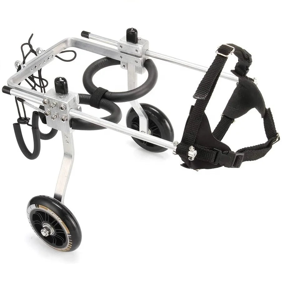Adjustable Aluminum Dog Wheelchair Aviation-Style Lightweight and Easy-to-Assemble for All Sizes (XXXS-XXL)