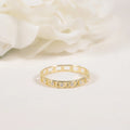 Bezel Setting Interwoven Hollow Chain Ring Interlaced Square Buckle Promise Lab Created Diamond Ring for Valentine's Day Gift