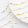 Factory Wholesale Jewelry Accessories 14k Gold Plated With 3.5mm Beads Brass Manual Chain for Necklace Bracelet
