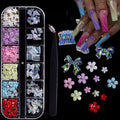 Japan Korea 3D Nail Art Accessories Mini White Flower Nail Parts Pearl Beads Decorations DIY Supplies Kawaii Nail Charm