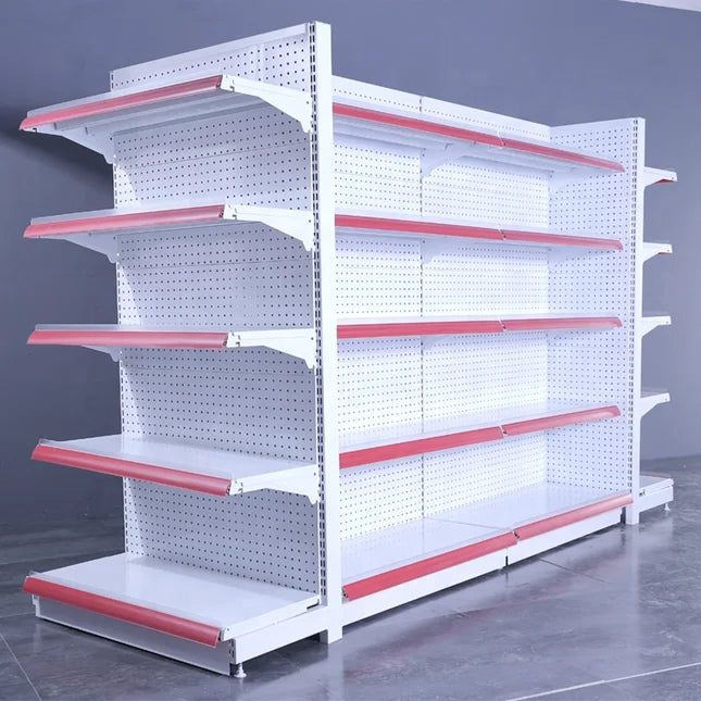 High Repurchase Rate Supermarket Rack Light Duty Store Shelf for Groceries Made Durable Metallic Supermarket Chariot Shelving