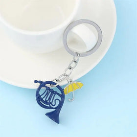TV Show Blue Horn Umbrella Charm Keychains How I Met Your Mother Keychain Yellow Umbrella Mother Blue French Horn Keychain