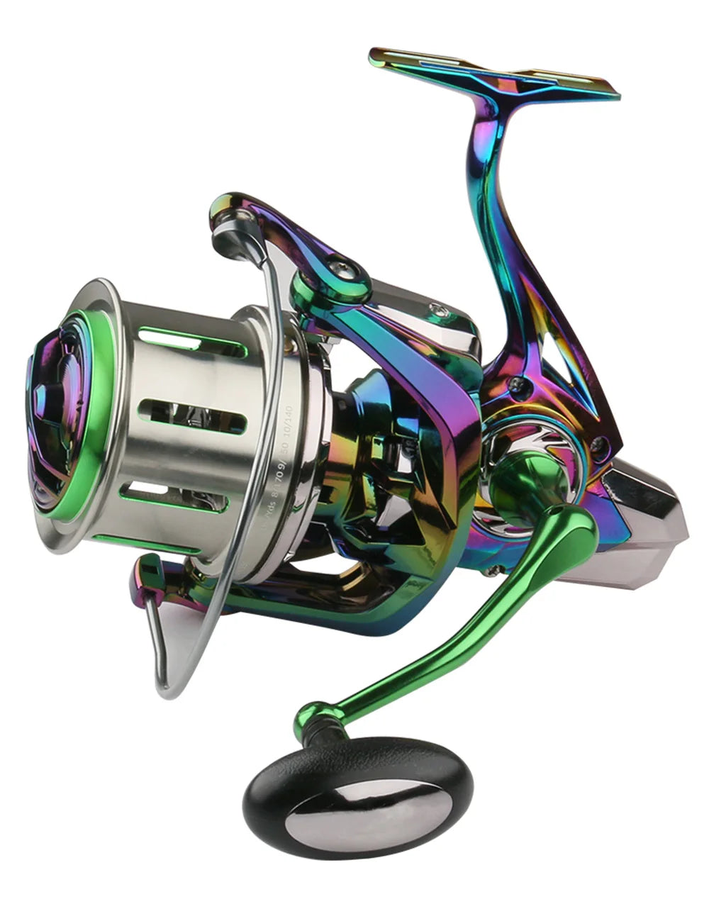 Sneda Colorful Spinning Fishing Reels Gear Ratio 4.8:1 Sea Fishing 8000-12000 Series Right/Left Metal Spool Fishing Wheel