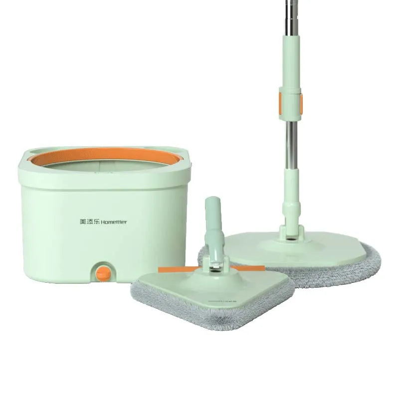 Homettler Eco-Friendly 120cm Stainless Steel Telescopic Pole Square Head High Capacity 360 Mop Bucket Set Self-Wringer 2